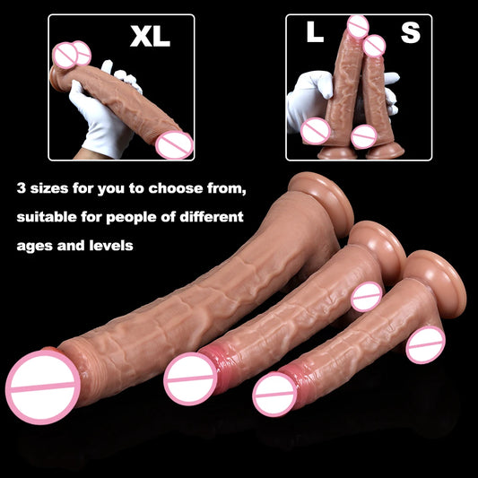 Adult supplies Realistic Dildos Silicone Layer Penis Suction Cup Adult Sexy Toys for Woman Men Vagina Anal Massage Stimulator