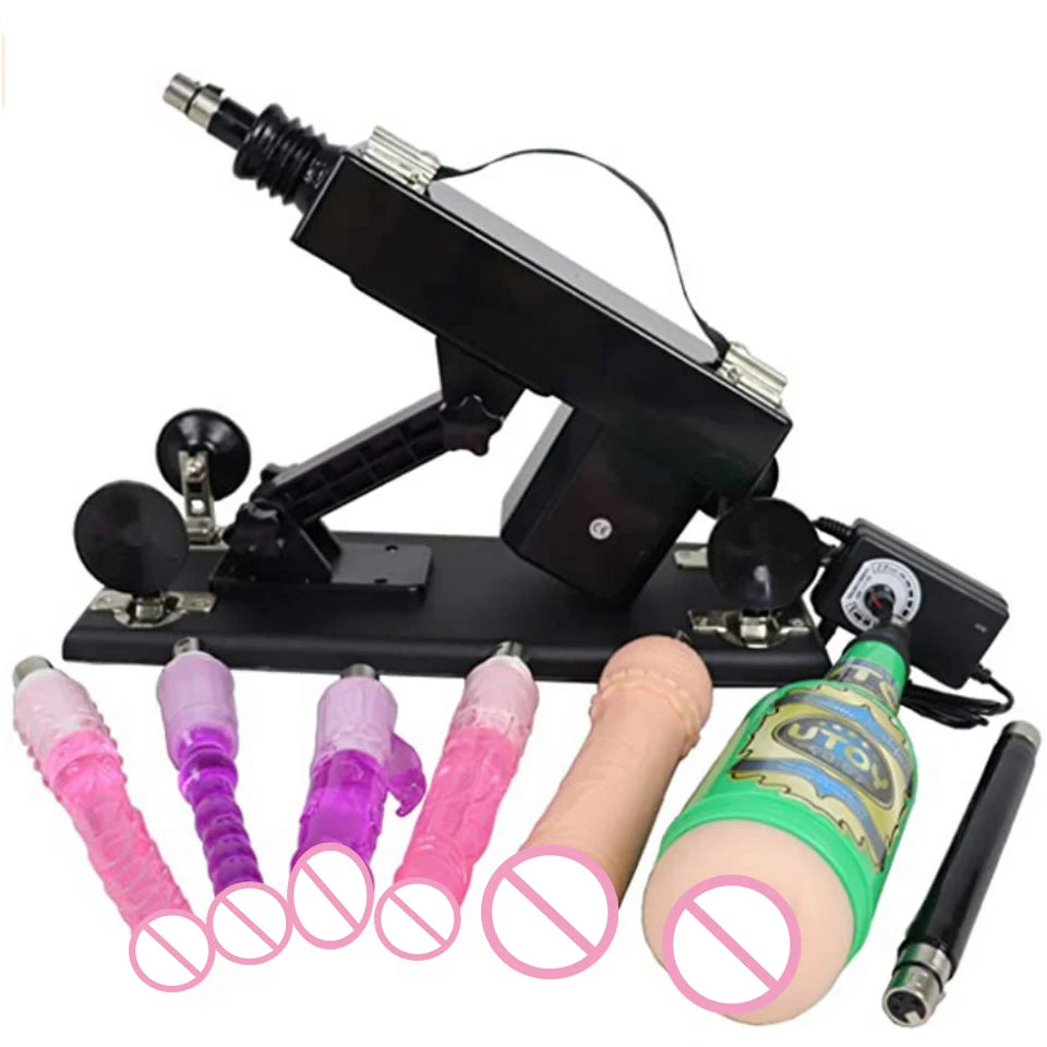 FREDORCH Automatic Sex Machine with Big Dildo Love Machine Masturbation Pumping Gun for Couple Men Adjustable Speed Sex Toys
