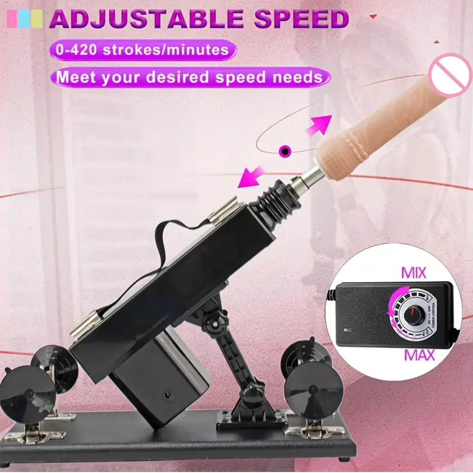 FREDORCH Automatic Sex Machine with Big Dildo Love Machine Masturbation Pumping Gun for Couple Men Adjustable Speed Sex Toys