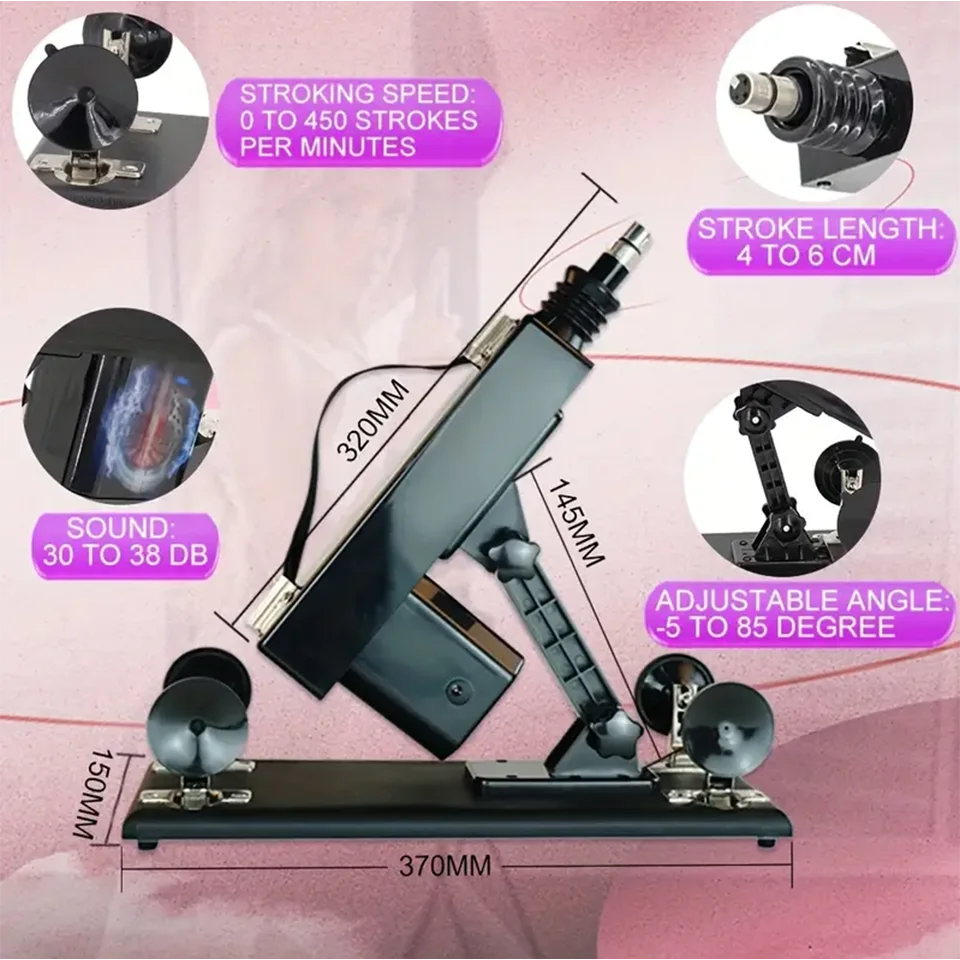 FREDORCH Automatic Sex Machine with Big Dildo Love Machine Masturbation Pumping Gun for Couple Men Adjustable Speed Sex Toys