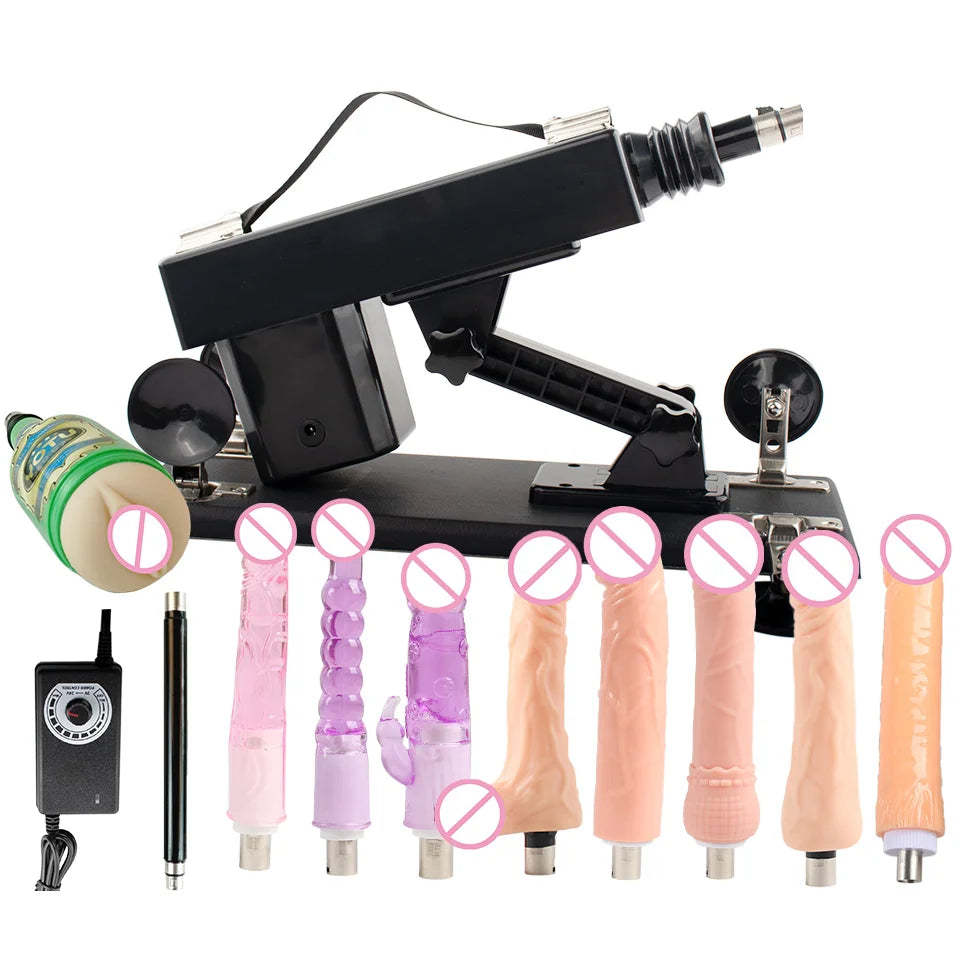 FREDORCH Automatic Sex Machine with Big Dildo Love Machine Masturbation Pumping Gun for Couple Men Adjustable Speed Sex Toys