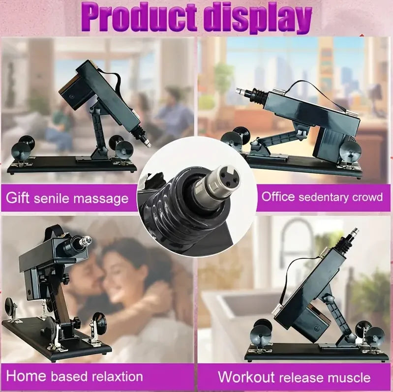 FREDORCH Automatic Sex Machine with Big Dildo Love Machine Masturbation Pumping Gun for Couple Men Adjustable Speed Sex Toys