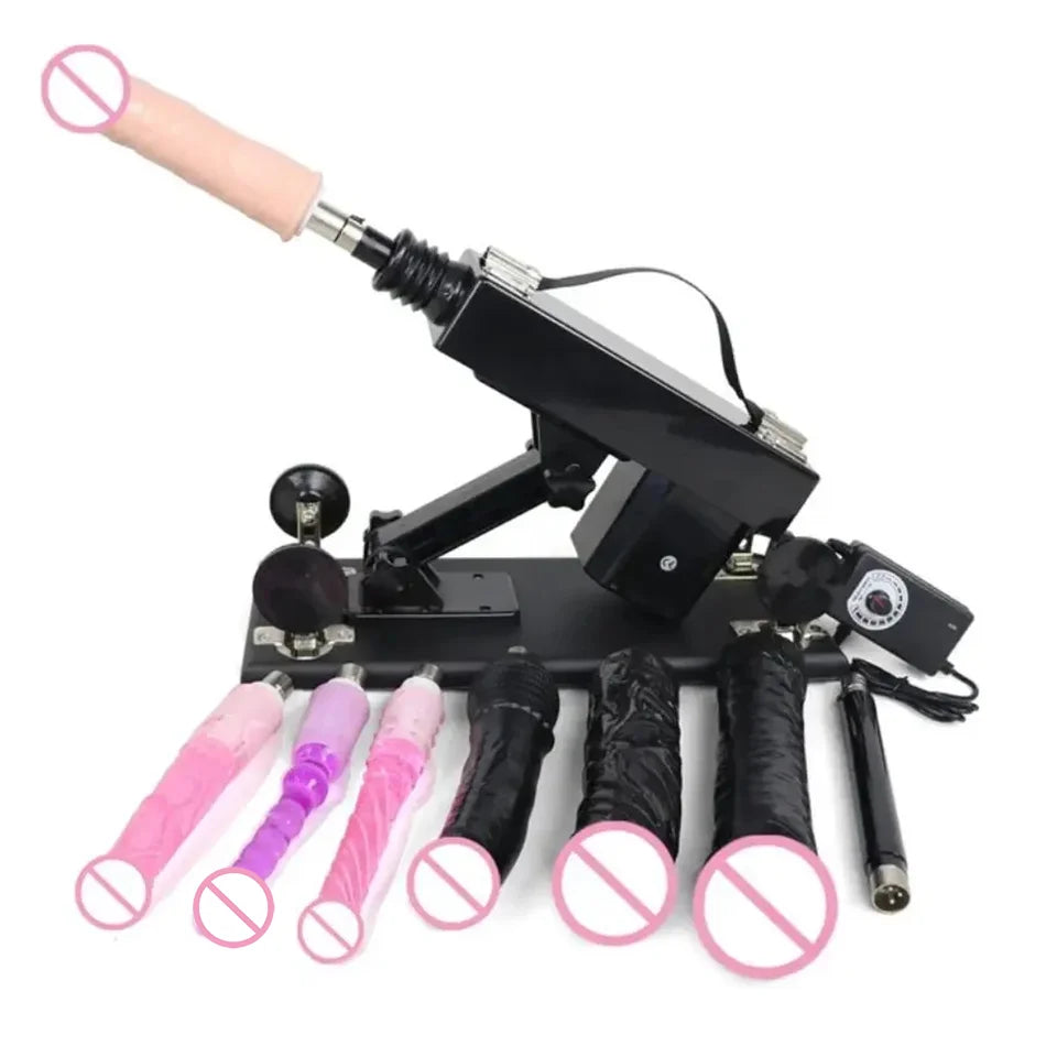 FREDORCH Automatic Sex Machine with Big Dildo Love Machine Masturbation Pumping Gun for Couple Men Adjustable Speed Sex Toys